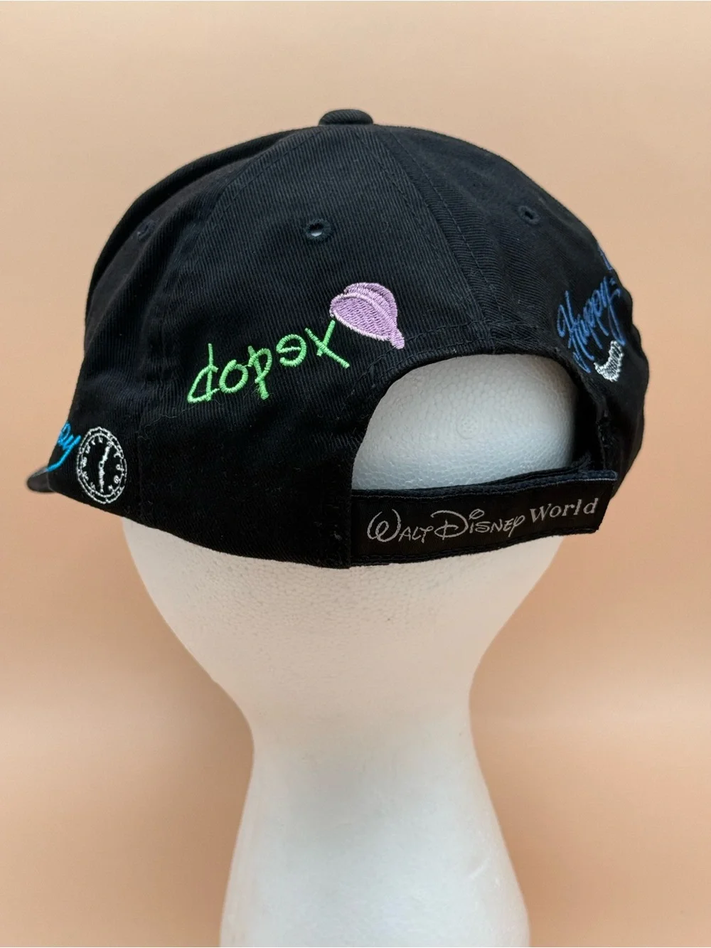 Disney Parks Seven Dwarfs Grumpy Embroidered Adjustable Black Baseball Cap